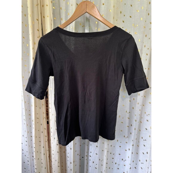 J. Jill Women's 100% Pima Cotton Essential Elbow Sleeve V-Neck Top Petite S - Picture 4 of 5